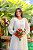 Vestido de noiva midi, mangas longas e saia em camadas - Off White - Imagem 2