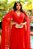 Vestido de festa longo com decote transpassado e capa - Vermelho - Imagem 2