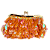 Bolsa Clutch, bordado com fecho metalizado - Coral - Imagem 1