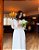 Vestido de noiva logo, com busto transpassado e manga  em renda - Off White - Imagem 3