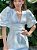 Vestido de noiva curto, em zibeline com manga bufante - Off White - Imagem 2