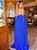 Vestido de festa longo, com capa e fenda - Azul Royal - Imagem 2