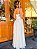 Vestido de noiva longo, com alças finas com decote v - Off White - Imagem 2