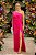 Vestido de festa longo, nula manga com fenda - Rosa Pink - Imagem 1