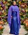 Vestido de festa longo plus size, em paetê com capa - Azul Royal - Imagem 1