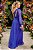 Vestido de festa longo, nula manga com busto drapeado - Azul Royal - Imagem 3
