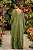 Vestido de festa longo, decote em v, mangas longas e fenda - Verde Oliva - Imagem 3