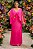 Vestido de festa longo, com capa e decote v - Rosa Pink - Imagem 1