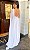 Vestido de noiva longo, decote v com capa - Branco - Imagem 5