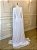 Vestido de noiva longo, decote v com capa - Branco - Imagem 7