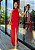 Vestido de festa longo frente única, com fenda - Vermelho - Imagem 1