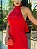 Vestido de festa longo frente única, com fenda - Vermelho - Imagem 2