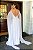 Vestido de noiva longo, Plus Size  com alça e capa - Branco - Imagem 3