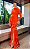 Vestido de festa longo com gola alta, modelagem sereia - Coral - Imagem 1