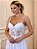 Vestido de noiva longo, com busto bordado em tule  - Branco - Imagem 3