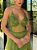 Vestido de festa longo, com busto bordado em pedraria, fenda e amarração nas costas - Verde Oliva - Imagem 2