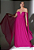 Vestido de festa longo, com drapeado no busto, decote em v, alças e capa - Rosa Pink - Imagem 5