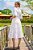 Vestido de noiva midi, gola alta em cambraia - Off White - Imagem 3
