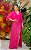 Vestido de festa longo plus size,  em paetê com fenda - Pink - Imagem 2