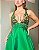 Vestido de festa longo, zibeline, bordado em pedraria - Verde Bandeira - Imagem 2