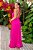 Vestido de festa longo, frente única em chiffon - Rosa Pink - Imagem 3