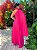 Vestido de festa longo, nula manga, plissado - Rosa Pink - Imagem 2