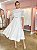 Vestido  de noiva midi, renda guipir com mangas bufantes - Off White - Imagem 4