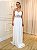 Vestido de noiva longo , em renda com decote em V - Off white - Imagem 1