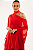 Vestido de festa longo, nula manga e faixa removível - Vermelho - Imagem 5