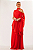 Vestido de festa longo, nula manga e faixa removível - Vermelho - Imagem 4