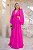Vestido de festa longo, com manga longa com saia em babado - Rosa Pink - Imagem 8
