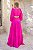 Vestido de festa longo, com manga longa com saia em babado - Rosa Pink - Imagem 7