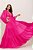 Vestido de festa longo, com manga longa com saia em babado - Rosa Pink - Imagem 5