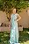 Vestido de festa longo, em zibeline com decote em v, estilo sereia - Verde menta - Imagem 1