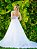 Vestido de noiva longo, bordado em pedraria com detalhe nas alças - Off White - Imagem 5