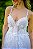 Vestido de noiva longo, bordado em pedraria com detalhe nas alças - Off White - Imagem 2