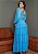 Vestido de festa longo, decote em coração e amarração no busto, saia fluida em camadas - Azul Serenity - Imagem 4