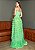 Vestido de festa longo, bordado em pedraria, tule e saia em babado - Verde Menta - Imagem 3