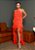 Vestido de festa mullet, frente única em babado - Laranja - Imagem 1