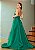 Vestido de festa longo, zibeline com bordado em pedraria - Verde Esmeralda - Imagem 3