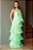 Vestido de festa mulet, frente única com franja - Verde Menta - Imagem 1