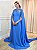 Vestido de festa longo, frente única com capa - Azul Serenity - Imagem 4