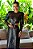 Vestido de festa longo, em paetê com decote redondo em manga longa - Preto - Imagem 2