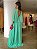 Vestido de festa longo, com fenda e bordado em pedraria -  Verde Menta - Imagem 3