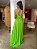 Vestido de festa longo, alças finas com decote v -  Verde Lima - Imagem 6