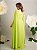 Vestidos de festa longo, em Chiffon, nula manga, busto drapeado e capa removível - Verde Lima - Imagem 4