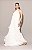 Vestido de noiva longo, frente única com saia em babado - Off White - Imagem 2