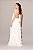 Vestido de noiva longo, frente única com saia em babado - Off White - Imagem 3