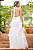 Vestido de noiva longo, frente única com saia em babado - Off White - Imagem 6