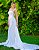 Vestido de noiva longo, sereia com tule na lateral e detalhe na saia - Off White - Imagem 1